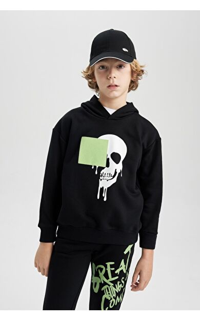 DeFacto Erkek Çocuk Oversize Fit Kapüşonlu Sweatshirt