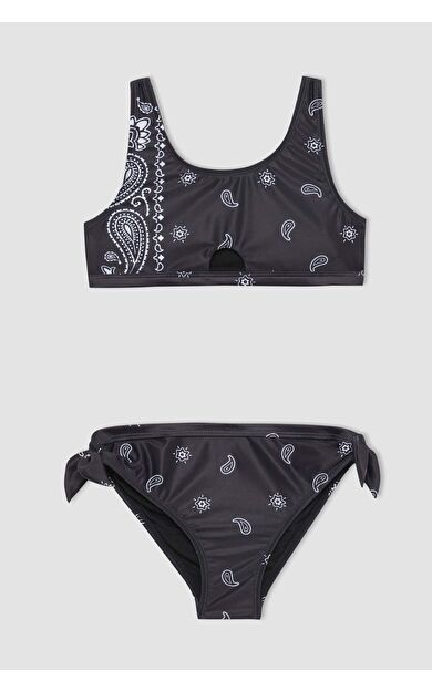 DeFacto DeFactoFit Kız Çocuk Desenli Bikini Takımı C0368A824SMBK27
