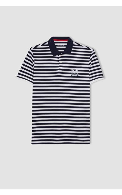 DeFacto DeFactoFit Standart Fit Polo Yaka Nakışlı Sporcu Pike Polo Tişört