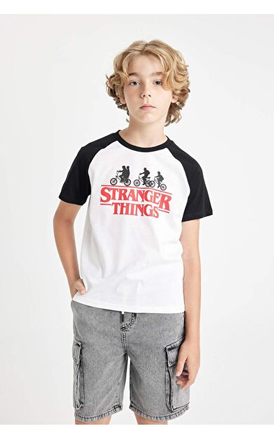 DeFactoFit Erkek Çocuk Stranger Things Bisiklet Yaka Kısa Kollu Tişört