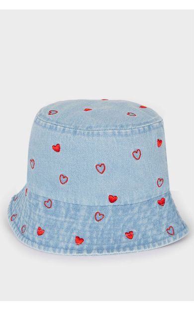 DeFacto Kız Çocuk Kalpli Jean Bucket Şapka