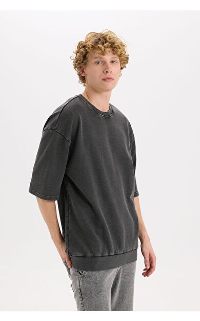 DeFacto Loose Fit Bisiklet Yaka Kısa Kollu Tişört C0709AX25SPAR231