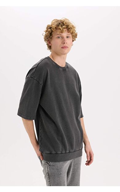 DeFacto Loose Fit Bisiklet Yaka Kısa Kollu Tişört C0709AX25SPAR231