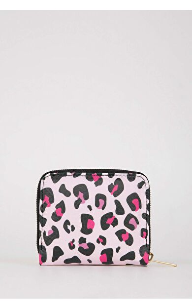 Kadın Leopar Desenli Suni Deri Cüzdan