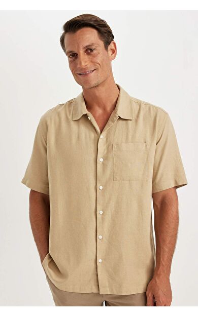 DeFacto Relax Fit Polo Yaka Kısa Kollu Gömlek C1110AX24SMBG732