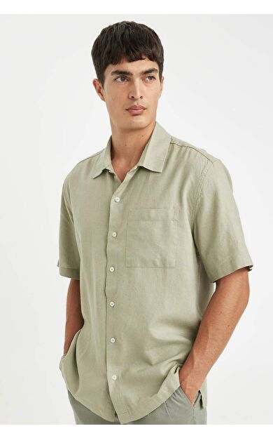 DeFacto Relax Fit Polo Yaka Kısa Kollu Gömlek C1110AX24SMGN497