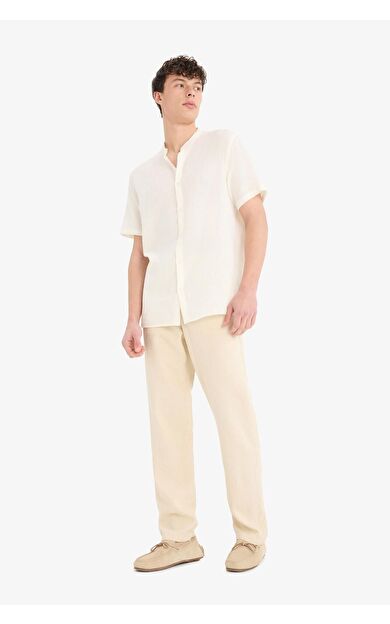 DeFacto Relax Fit Rahat Kesim Dar Paça Keten Karışımlı Yazlık Pantolon C1140AX25SMBG750