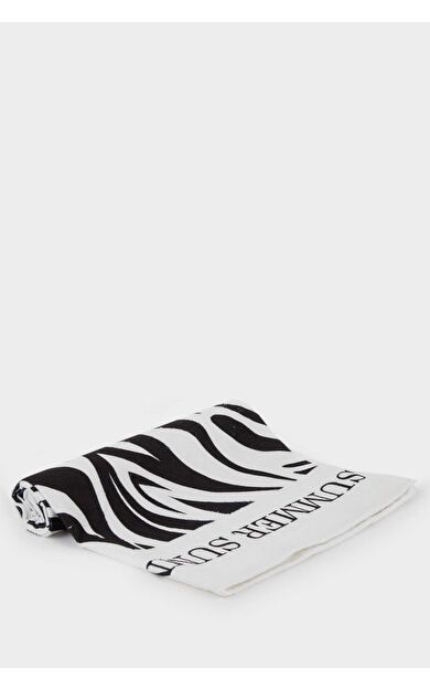 DeFacto Kadın Zebra Desenli Pamuklu Plaj Havlusu