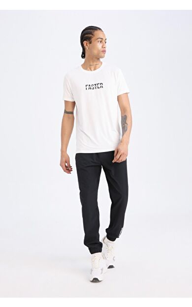DeFacto DeFactoFit Slim Fit Dokuma Sporcu Jogger Eşofman Altı Dar Kesim Çift Cepli C1212AX25SPBK81