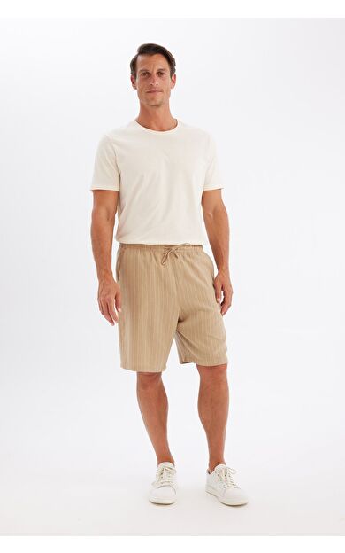 DeFacto DeFactoFit Relax Fit Keten Karışımlı Bermuda Şort C1240AX24SMBG674