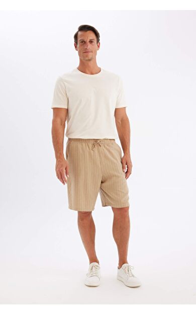 DeFacto DeFactoFit Relax Fit Keten Karışımlı Bermuda Şort C1240AX24SMBG674
