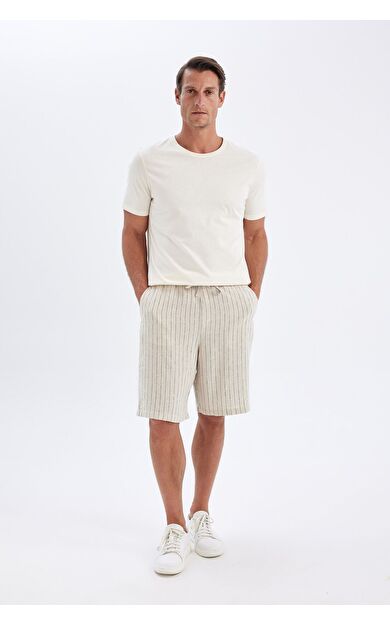 DeFacto DeFactoFit Relax Fit Keten Karışımlı Bermuda Şort C1240AX24SMBG750