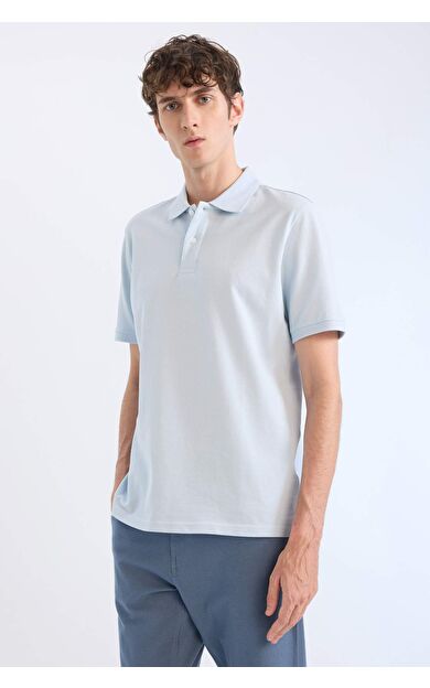 DeFacto %100 Pamuk Regular Fit Kısa Kollu Basic Düz Pike Kumaş Polo Tişört C1293AX25SPBE343