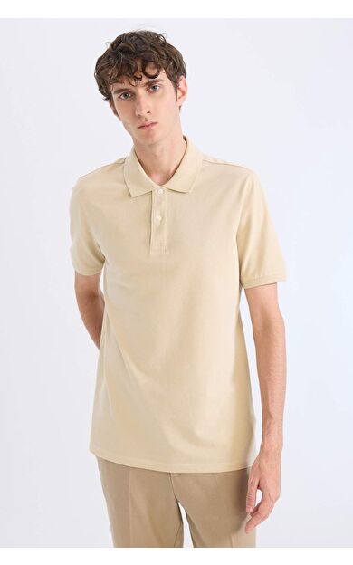 DeFacto %100 Pamuk Regular Fit Kısa Kollu Basic Düz Pike Kumaş Polo Tişört C1293AX25SPBG430