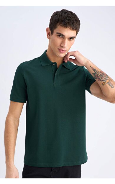 DeFacto Regular Fit Kısa Kollu Basic Düz Pike Polo Tişört C1293AX25SPGN245