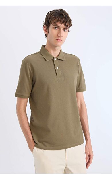DeFacto Regular Fit Kısa Kollu Basic Düz Pike Kumaş Polo Tişört C1293AX25SPKH82
