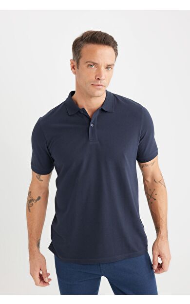 DeFacto Regular Fit Kısa Kollu Basic Düz Pike Polo Tişört C1293AX25SPNV71