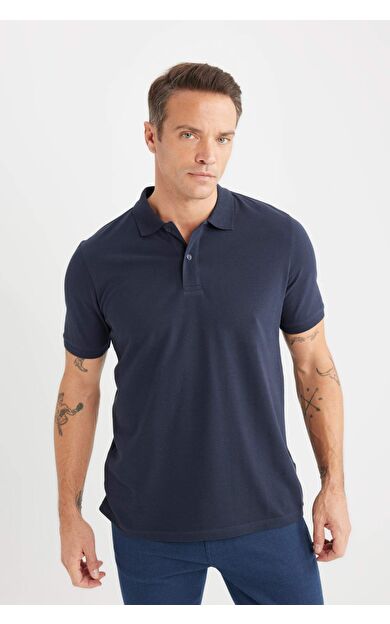 DeFacto Regular Fit Kısa Kollu Basic Düz Pike Polo Tişört C1293AX25SPNV71