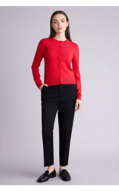 Normal Bel Düz Paça Bilek Boy Pantolon