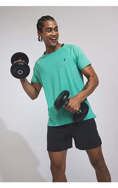 DeFactoFit Standart Fit Bisiklet Yaka Sporcu Ağır Kumaş Kısa Kollu Tişört C1488AX24SMGN1225