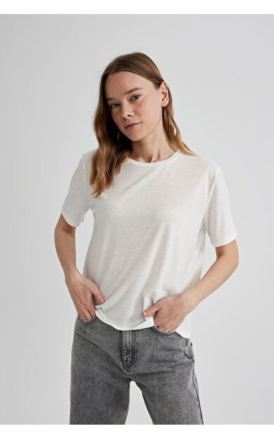 DeFacto Relax Fit Bisiklet Yaka Kısa Kollu Tişört C1662AX24SPER105