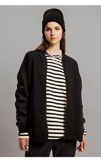 DeFacto Oversize Fit Kolej Yaka Bomber Hırka