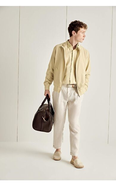 DeFacto Relax Fıt Duble Paça Keten Pantolon