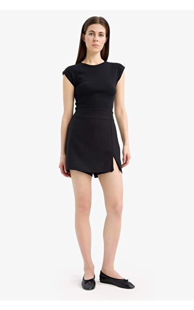 Normal Bel Basic Düz Şort Etek