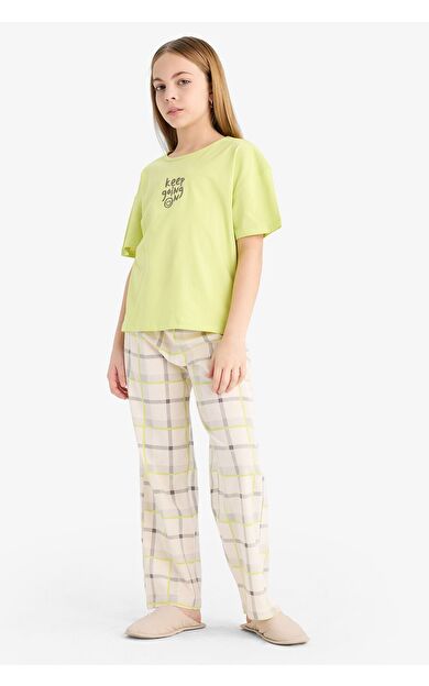 DeFacto Kız Çocuk Regular Fit Nakışlı 2'li Pijama Takımı