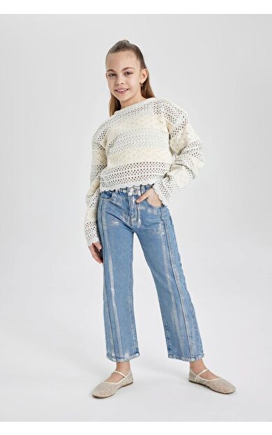 DeFacto Kız Çocuk Wide Leg Geniş Paça Pantolon C1988A824SPNM55