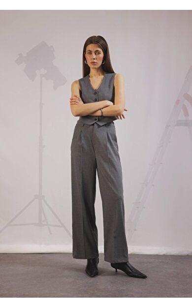 DeFacto Wide Leg Cepli Yüksek Bel Geniş Paça Uzun Boy Pantolon C2020AX24AUGR156