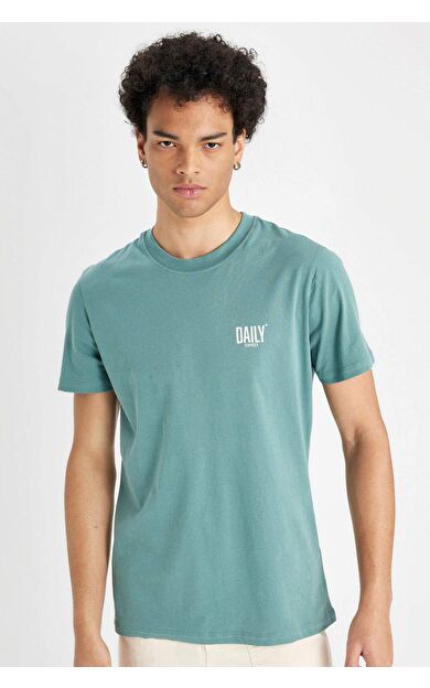 DeFactoFit Slim Fit Bisiklet Yaka Baskılı Kısa Kollu Tişört C2078AX24AUGN1081