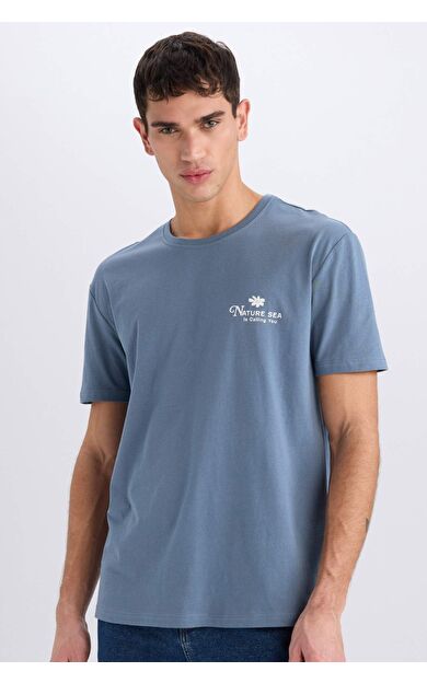 DeFacto Regular Fit Bisiklet Yaka Baskılı Kısa Kollu Tişört C2080AX25SMIN260