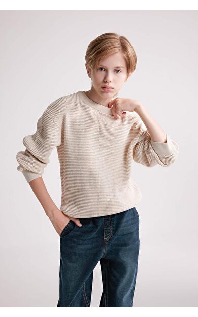 DeFactoFit Erkek Çocuk Bisiklet Yaka Kazak C2270A824WNER233