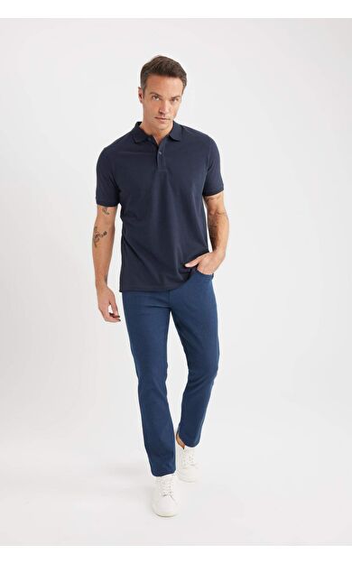 DeFacto Slim Fit Dar Kesim Dar Paça Chino Kanvas Pantolon C2401AX25SPNV71