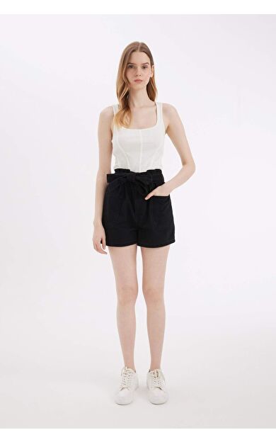 DeFacto Paperbag Yüksek Bel Jean Şort C2450AX24HSNM40