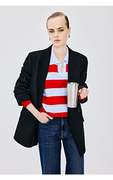 DeFacto Oversıze Ceket Yaka Astarlı Blazer Ceket