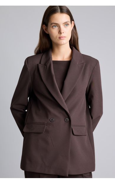 DeFacto Oversıze Ceket Yaka Astarlı Blazer Ceket Kahve
