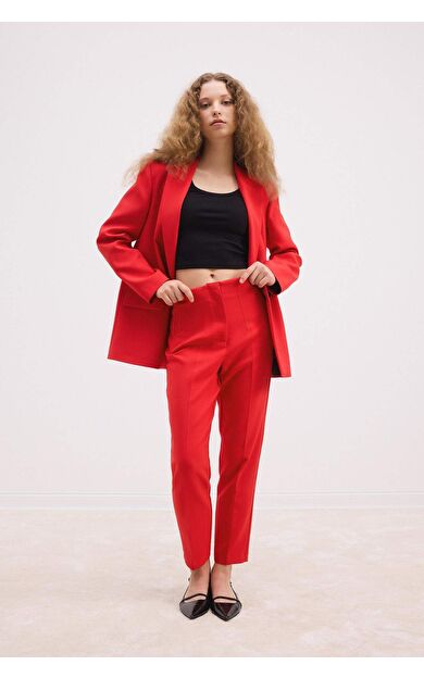 DeFacto Carrot Fit Fermuarlı Yüksek Bel Dar Paça Crop Pantolon C2466AX24AURD79