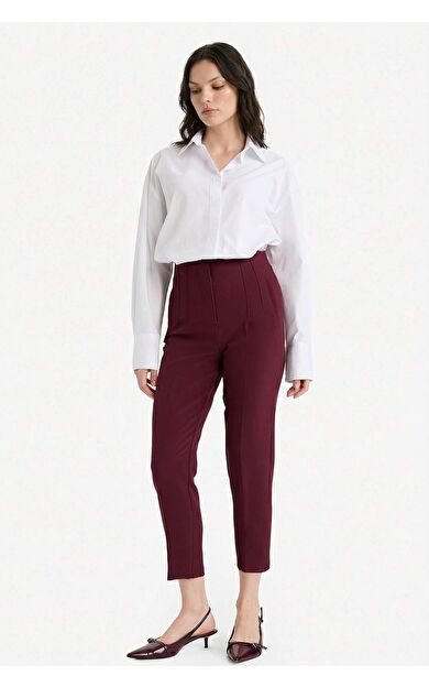 Carrot Fit  Fermuarlı Yüksek Bel Dar Paça Crop Pantolon C2466AX25AUBR171