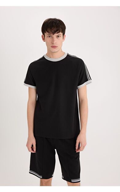 DeFacto Regular Fit Bisiklet Yaka Kısa Kollu Pike Tişört C2563AX25SPBK81