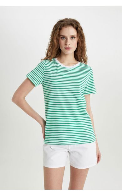 DeFacto Regular Fit Bisiklet Yaka Kısa Kollu Tişört C2613AX24SPGN689