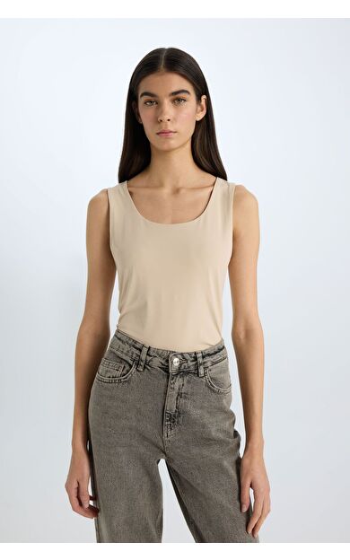 DeFacto Slim Fit Dar Kesim Basic Düz Yuvarlak Yaka Atlet C2622AX25SPBG115