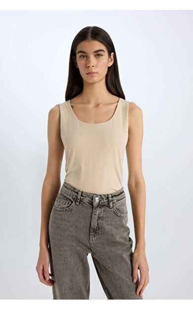 DeFacto Slim Fit Dar Kesim Basic Düz Yuvarlak Yaka Atlet C2622AX25SPBG115