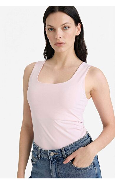 Slım Fıt Basıc Kare Yaka Atlet