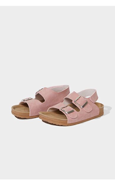 Kız Çocuk Cırt Cırtlı Düz Taban Sandalet