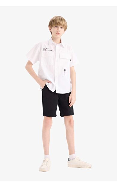 DeFacto Erkek Çocuk Cepli Basic Düz Gabardin Şort C2955A825SMBK27