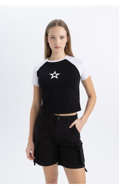 DeFacto DeFactoFit Coool Fitted Kısa Kollu Tişört C3115AX24SMBK81