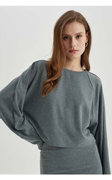 DeFacto Regular Fit Bisiklet Yaka Uzun Kollu Tişört C3118AX24SPGN1175