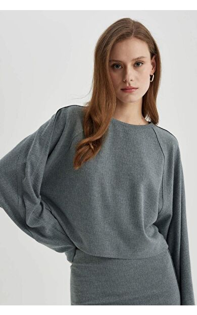 DeFacto Regular Fit Bisiklet Yaka Uzun Kollu Tişört C3118AX24SPGN1175